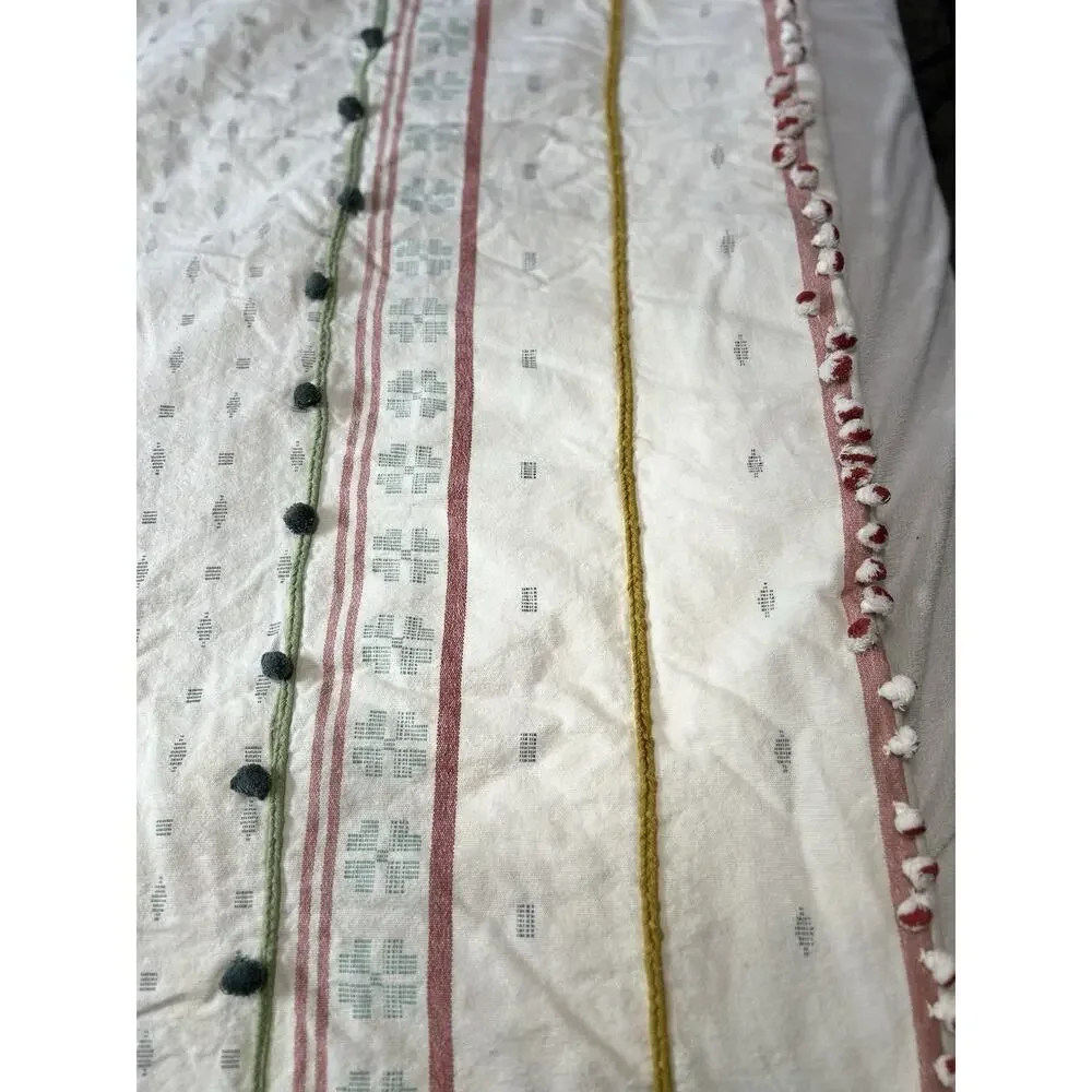 Anthropologie Araya Tassel Euro Duvet Cover Boho Textured Bedding 88x86.5